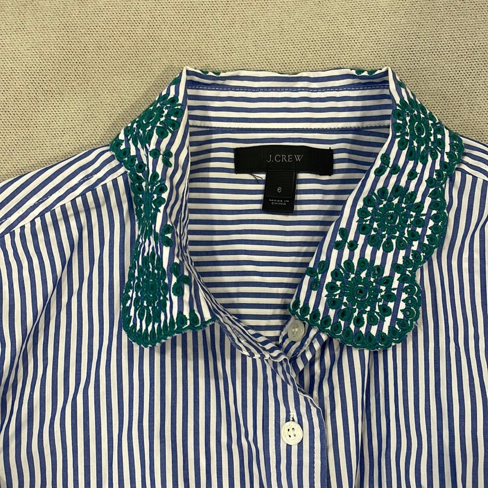 J.Crew embroidered blouse; size 6